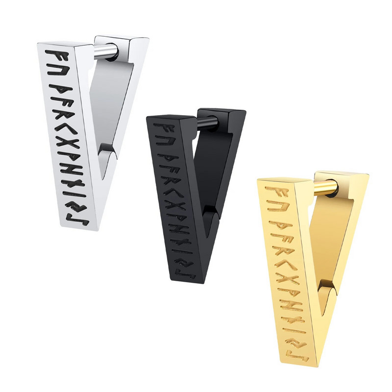 Vnox Norse Viking Runes Hoop kõrvarõngad meestele, naised, allergiavastased roostevabast terasest Huggie Hoops brincos masculinos
