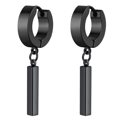 Vnox Cool Punk Statement Geometric Bar Naušnice za muškarce Nakit, Hipoalergene naušnice Huggie od nehrđajućeg čelika