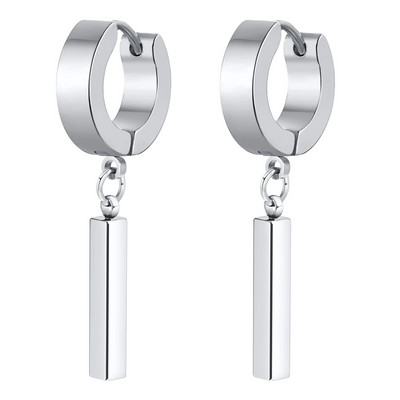 Vnox Cool Punk Statement Geometric Bar Naušnice za muškarce Nakit, Hipoalergene naušnice Huggie od nehrđajućeg čelika