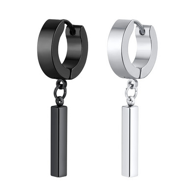 Vnox Cool Punk Statement Geometric Bar Naušnice za muškarce Nakit, Hipoalergene naušnice Huggie od nehrđajućeg čelika