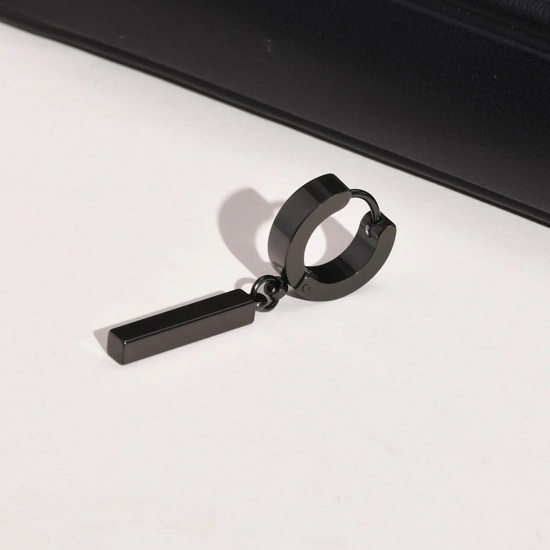 Vnox Cool Punk Statement Geometric Bar Naušnice za muškarce Nakit, Hipoalergene naušnice Huggie od nehrđajućeg čelika