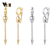Vnox Punk rippuvad kõrvarõngad naistele, meestele, roostevabast terasest rõngas koonusekujulise tilgaga, allergiavastased rock-hiphop kõrvaehted