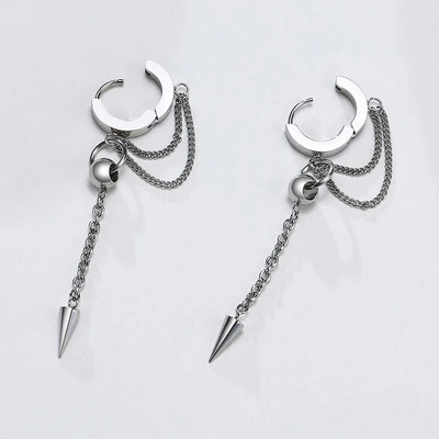 Vnox Punk rippuvad kõrvarõngad naistele, meestele, roostevabast terasest rõngas koonusekujulise tilgaga, allergiavastased rock-hiphop kõrvaehted