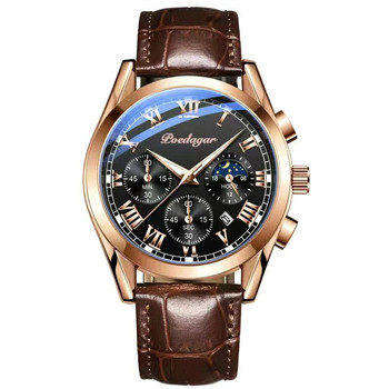 Δερμάτινα ανδρικά ρολόγια POEDAGAR New Fashion Casual αδιάβροχο φωτεινό ρολόι χαλαζία με δώρο αθλητικό ρολόι ημερομηνίας Relogio Masculino