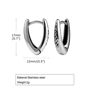 Vnox ретро триъгълни обеци с халки за мъже татко съпруг гадже, неръждаема стомана нови готически геометрични уши подаръци бижута