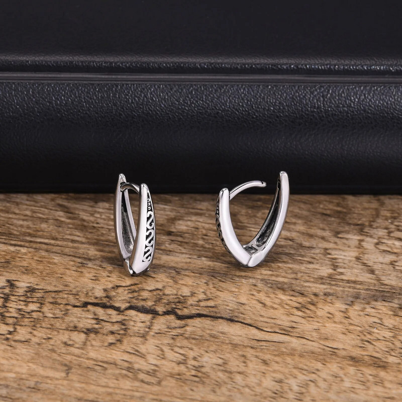 Vnox Retro trikampio lanko auskarai vyrams tėtis vyras vaikinas, nerūdijančio plieno Nauji gotikiniai geometriniai ausų dovanos papuošalai