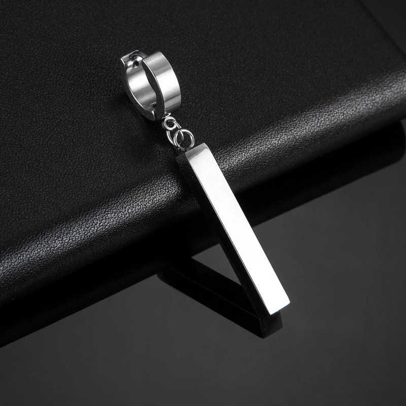 Punk Mens Long Stick Ear Stud Set Mustad kõrvarõngad Kingitus poiss-sõbrale Ehted Ööklubi baari kõrvarõngas