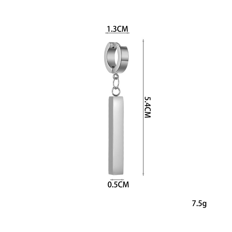 Punk Mens Long Stick Ear Stud Set Mustad kõrvarõngad Kingitus poiss-sõbrale Ehted Ööklubi baari kõrvarõngas