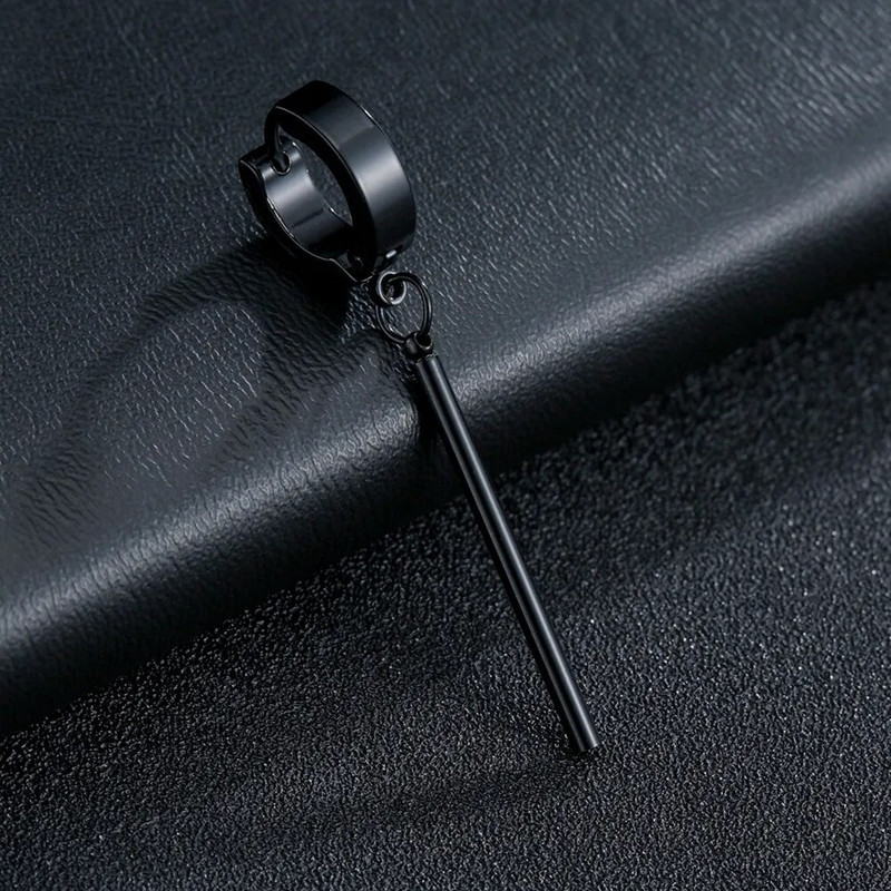Punk Mens Long Stick Ear Stud Set Mustad kõrvarõngad Kingitus poiss-sõbrale Ehted Ööklubi baari kõrvarõngas