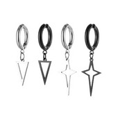 Moodne roostevabast terasest geomeetriline kolmnurkne kõrvaklamber rippuvad kõrvarõngad neljaharulised tärniga kõrvarõngad kunstlikud ehted