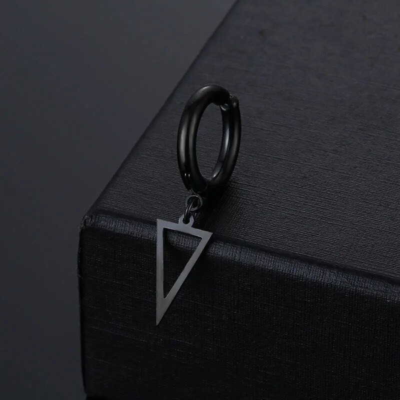 Moodne roostevabast terasest geomeetriline kolmnurkne kõrvaklamber rippuvad kõrvarõngad neljaharulised tärniga kõrvarõngad kunstlikud ehted