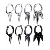 Charms Hoop kõrvarõngad meestele Naiste terava koonusega rippuv must hõbedane punk rock gooti Kpop 316L roostevabast terasest kõrvarõngas