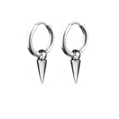 Charms Hoop kõrvarõngad meestele Naiste terava koonusega rippuv must hõbedane punk rock gooti Kpop 316L roostevabast terasest kõrvarõngas