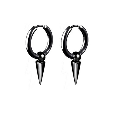 Charms Hoop kõrvarõngad meestele Naiste terava koonusega rippuv must hõbedane punk rock gooti Kpop 316L roostevabast terasest kõrvarõngas