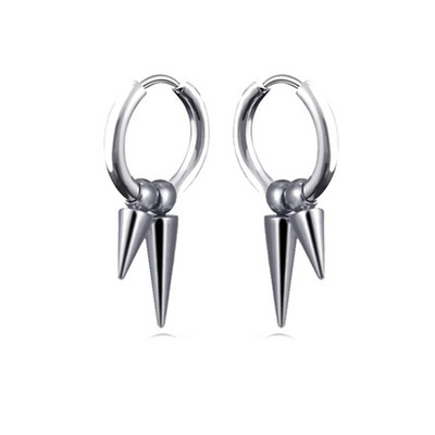 Charms Hoop kõrvarõngad meestele Naiste terava koonusega rippuv must hõbedane punk rock gooti Kpop 316L roostevabast terasest kõrvarõngas