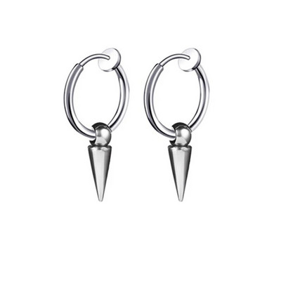 Charms Hoop kõrvarõngad meestele Naiste terava koonusega rippuv must hõbedane punk rock gooti Kpop 316L roostevabast terasest kõrvarõngas
