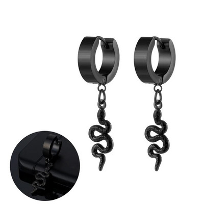 Σκουλαρίκια φιδιού από ανοξείδωτο ατσάλι Cool Design για Γυναικεία Ανδρικά Σκουλαρίκια Huggie Κοσμήματα Κρεμαστό αυτί