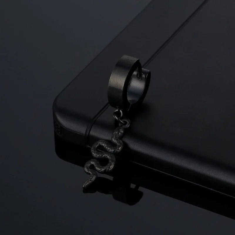 Σκουλαρίκια φιδιού από ανοξείδωτο ατσάλι Cool Design για Γυναικεία Ανδρικά Σκουλαρίκια Huggie Κοσμήματα Κρεμαστό αυτί