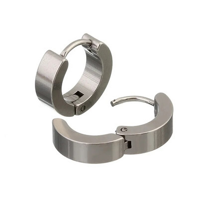 Sauvoo 1 Pair Punk Μαύρο Ανοξείδωτο Σκουλαρίκι Piercing στρογγυλό ουδέτερο σκουλαρίκι για γυναίκες Ανδρικά κοσμήματα μόδας Gouden Oorringen