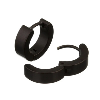 Sauvoo 1 Pair Punk Μαύρο Ανοξείδωτο Σκουλαρίκι Piercing στρογγυλό ουδέτερο σκουλαρίκι για γυναίκες Ανδρικά κοσμήματα μόδας Gouden Oorringen