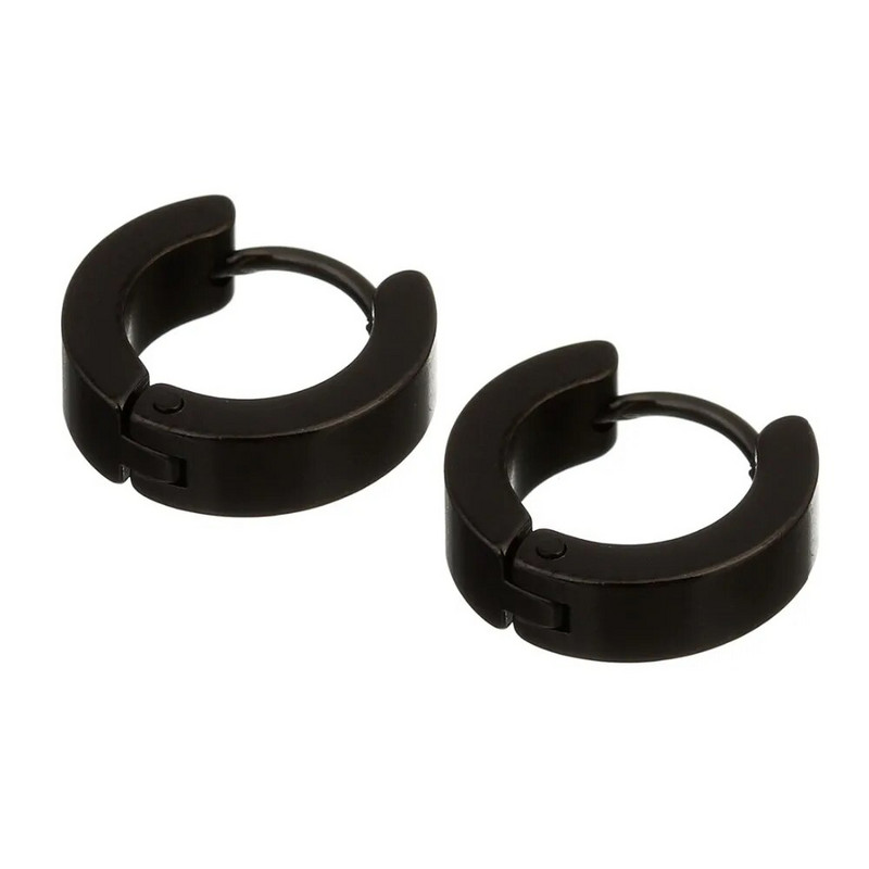 Sauvoo 1 Pair Punk Μαύρο Ανοξείδωτο Σκουλαρίκι Piercing στρογγυλό ουδέτερο σκουλαρίκι για γυναίκες Ανδρικά κοσμήματα μόδας Gouden Oorringen