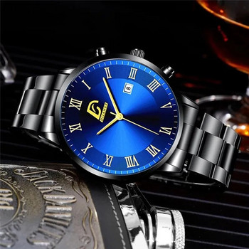 reloj hombre модни мъжки часовници луксозен календар от неръждаема стомана кварцов ръчен часовник мъжки бизнес гривни часовник montre homme