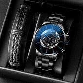 Ανδρικά ρολόγια ημερολογίου μόδας 2022 Ανδρικά επαγγελματικά ρολόγια χειρός από χαλαζία από ανοξείδωτο ατσάλι Ανδρικό δερμάτινο βραχιόλι ρολόι relogio masculino