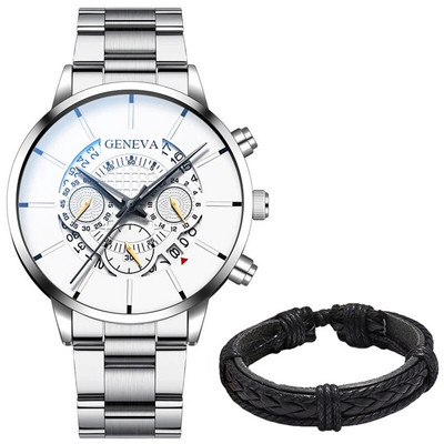 Ανδρικά ρολόγια ημερολογίου μόδας 2022 Ανδρικά επαγγελματικά ρολόγια χειρός από χαλαζία από ανοξείδωτο ατσάλι Ανδρικό δερμάτινο βραχιόλι ρολόι relogio masculino