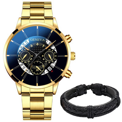 Ανδρικά ρολόγια ημερολογίου μόδας 2022 Ανδρικά επαγγελματικά ρολόγια χειρός από χαλαζία από ανοξείδωτο ατσάλι Ανδρικό δερμάτινο βραχιόλι ρολόι relogio masculino