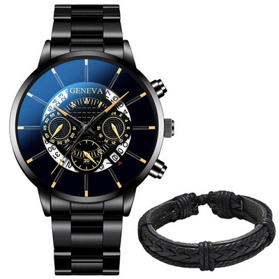 Ανδρικά ρολόγια ημερολογίου μόδας 2022 Ανδρικά επαγγελματικά ρολόγια χειρός από χαλαζία από ανοξείδωτο ατσάλι Ανδρικό δερμάτινο βραχιόλι ρολόι relogio masculino