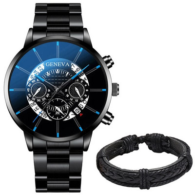 Ανδρικά ρολόγια ημερολογίου μόδας 2022 Ανδρικά επαγγελματικά ρολόγια χειρός από χαλαζία από ανοξείδωτο ατσάλι Ανδρικό δερμάτινο βραχιόλι ρολόι relogio masculino