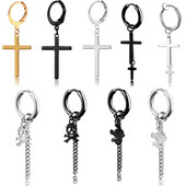 Rinhoo 1vnt nerūdijančio plieno kryžminė kaukolė Star Scorpion Kutas Grandininiai auskarai Auskarai Moterims Vyriški madingi hiphopo papuošalai