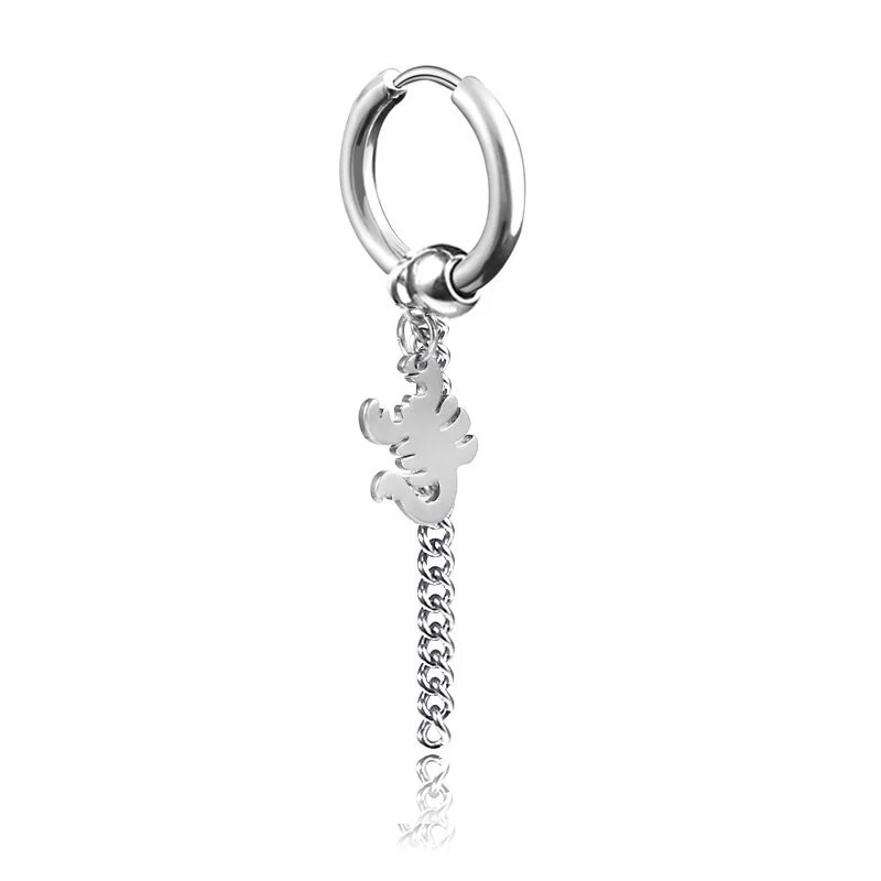 Rinhoo 1vnt nerūdijančio plieno kryžminė kaukolė Star Scorpion Kutas Grandininiai auskarai Auskarai Moterims Vyriški madingi hiphopo papuošalai