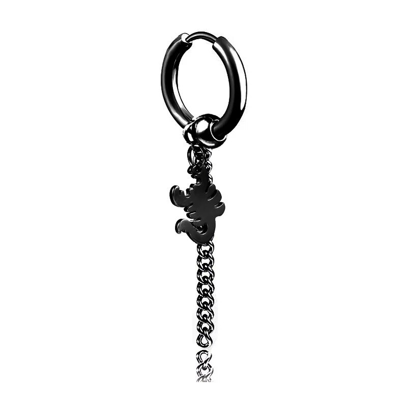 Rinhoo 1vnt nerūdijančio plieno kryžminė kaukolė Star Scorpion Kutas Grandininiai auskarai Auskarai Moterims Vyriški madingi hiphopo papuošalai