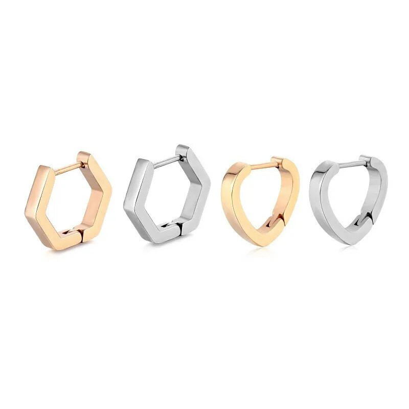 Rinhoo 1 τεμ. Γεωμετρικά Unisex Punk Rock σκουλαρίκια για άντρες Γυναικεία σκουλαρίκια από ανοξείδωτο ατσάλι Σκουλαρίκια με καρφιά αυτιού Push-Back Κοσμήματα δώρο