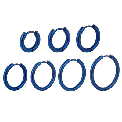 Cercei albaștri simpli din oțel inoxidabil pentru femei, bărbați, piercing-uri pentru cartilaj, bijuterii, cercel cu cerc