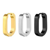 Geomeetrilised U-kujulised roostevabast terasest kõrvarõngad naistele Meeste punki rippuvad augustamiskõrvarõngad