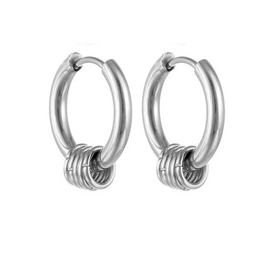 Cercei simpli Huggie Hoop Pentru Femei Bărbați Cercei rotund din oțel inoxidabil chirurgical