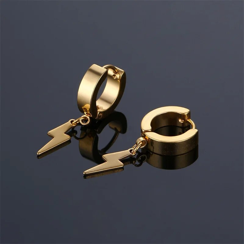 Nauji paprasti žaibo nerūdijančio plieno maži auskarai moterims, vyriški auskarų vėrimas, papuošalai Pendientes Mujer