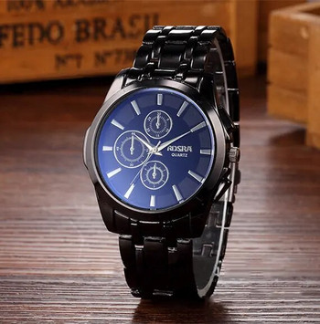 Мъжки кварцови часовници Луксозни черни Cool Casual Relojes Бизнес ръчен часовник от неръждаема стомана Мъжки часовник Masculino Relogio