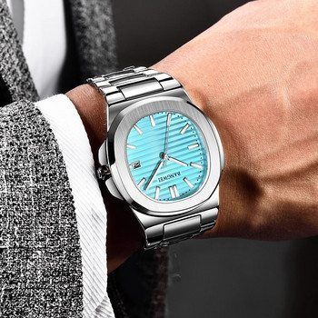 2023 Нов луксозен часовник LIGE Мъжки бизнес водоустойчив мъжки часовник Светеща дата квадратен кварцов мъжки часовник от неръждаема стомана reloj hombre