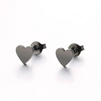 Опростен дизайн Сърце на обеци от неръждаема стомана за мъже, жени Пиърсинг обеци Бижута