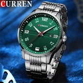 „CURREN Sport“ vyriškas laikrodis Aukščiausios klasės prabangus žalias karinis verslo vandeniui atsparus vyriškas laikrodis iš nerūdijančio plieno kvarcinis vyriškas rankinis laikrodis 8411