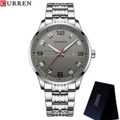 „CURREN Sport“ vyriškas laikrodis Aukščiausios klasės prabangus žalias karinis verslo vandeniui atsparus vyriškas laikrodis iš nerūdijančio plieno kvarcinis vyriškas rankinis laikrodis 8411