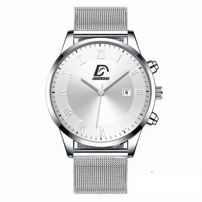 Luksuzni modni muški minimalistički satovi Luksuzni mrežasti remen od nehrđajućeg čelika, kvarcni sat, muški poslovni ležerni sat reloj hombre