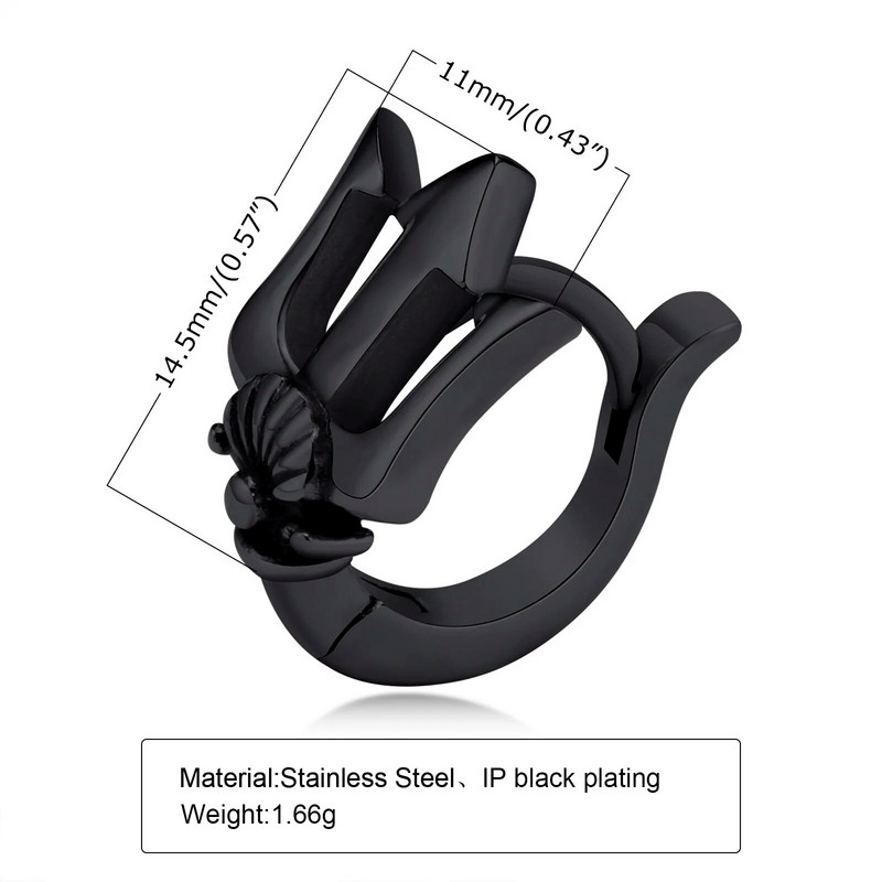 „Vnox Trident“ auskarai vyrams, „Punk Rock“ nerūdijančio plieno „Cool Hoop“ auskarai, „Cool Boy Ear“ papuošalai