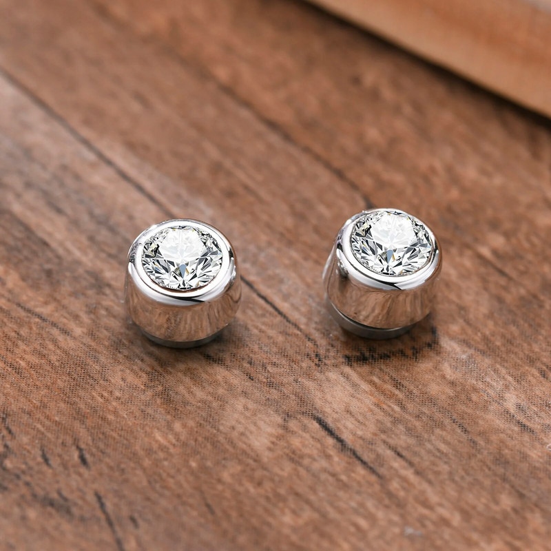 Vnox 1 τεμάχιο/ζεύγος Ανδρικά ροκ γοτθικά σκουλαρίκια μονόπετρα καρφιά, αντιαλλεργικό αξεσουάρ κλιπ αυτιού από ανοξείδωτο ατσάλι, χωρίς τρύπημα