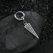 Modne punk srebrnaste trokutaste naušnice od nehrđajućeg čelika za žene muškarce gotički ulični pop hip hop nakit za uši Statement