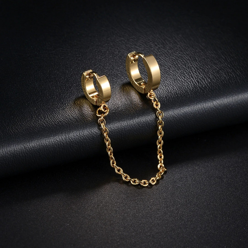 Cross Tassel Punk Σκουλαρίκια Γυναικεία Σκουλαρίκια με καρφιά με κλιπ Christian Gothic Hip Hop Κοσμήματα μεταλλική αλυσίδα Δαχτυλίδι αυτί Σκουλαρίκια ανδρικά