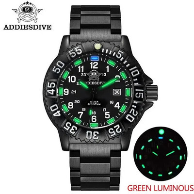 Ανδρικό ανδρικό αναλογικό ρολόι ADDIESDIVE Fashion 50m Αδιάβροχο φωτεινό σωλήνα Nylon Sports Ανδρικά στρατιωτικά ρολόγια χειρός Quartz ανδρικό